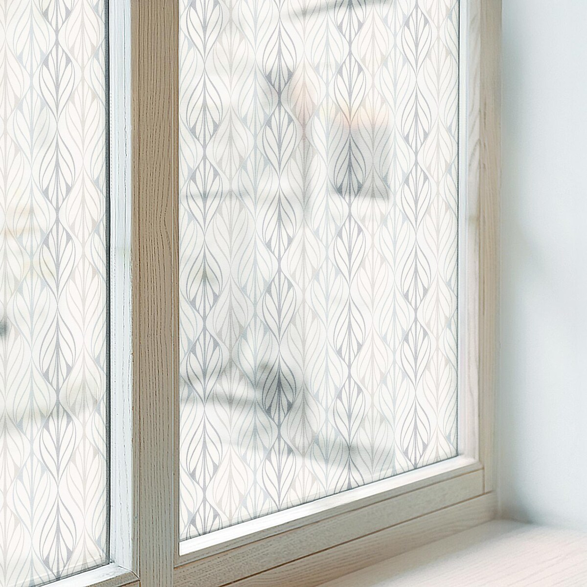 Folia na szybę dekoracyjna - Subtelne liście symetria harmonia wnętrza - 50x100 cm