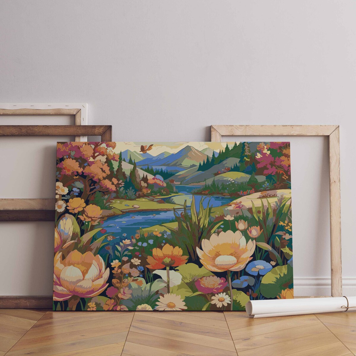 Malowanie po numerach, zestaw DIY – PASTELOWA OAZA 50x70 cm- Produkt PL