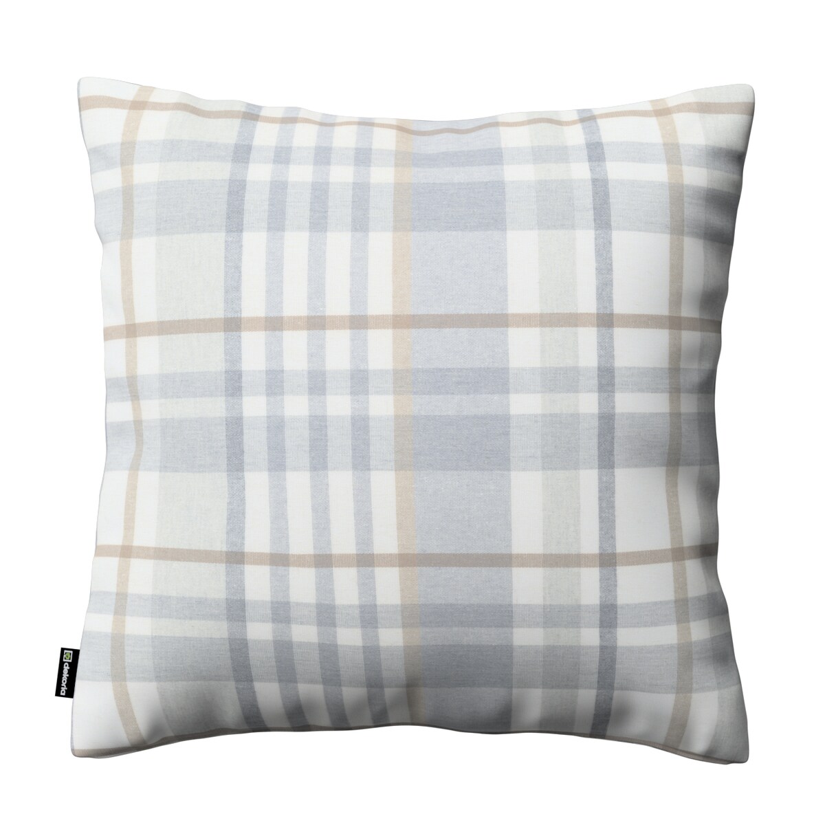 Poszewka Kinga na poduszkę 50x50 kratka beżowo-szary melanż