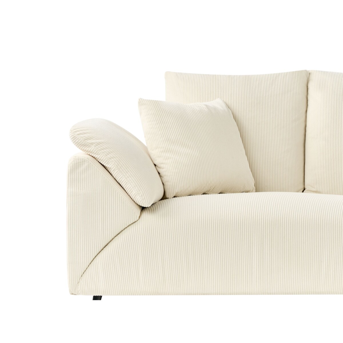 Narożnik sztruksowy lewostronny jasnobeżowy LUNNER