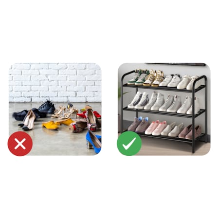 Regał szafka stojak półka na buty obuwie stalowa 3 poziomy Massido