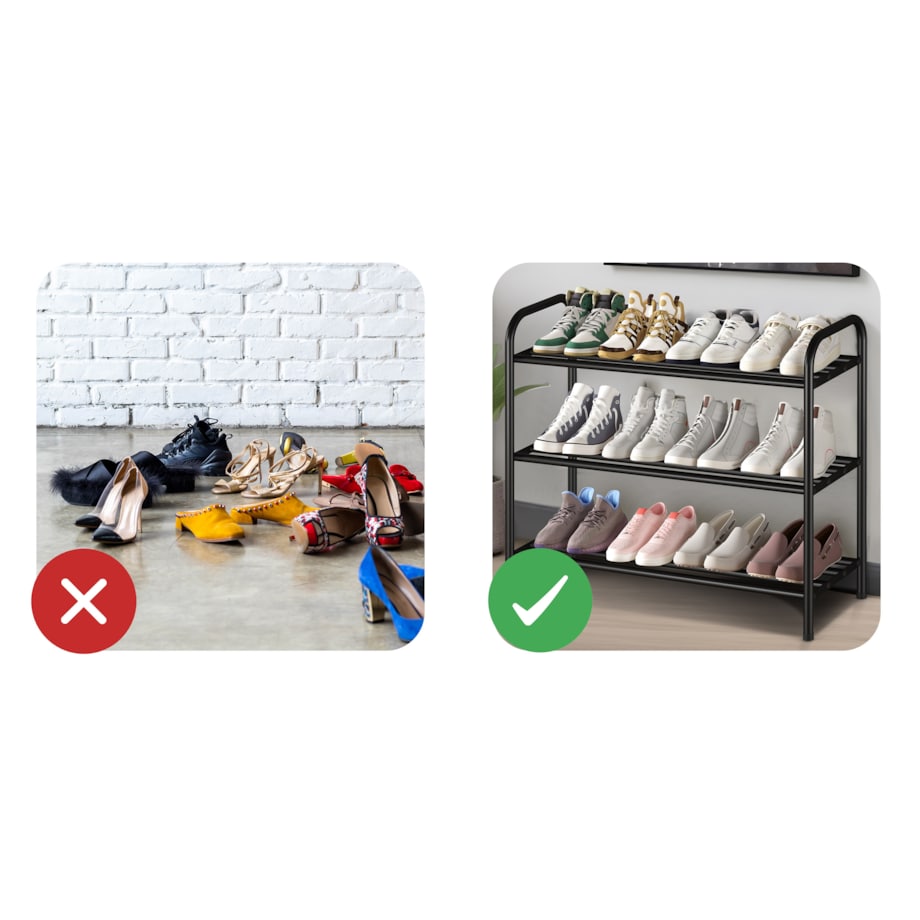 Regał szafka stojak półka na buty obuwie stalowa 3 poziomy Massido