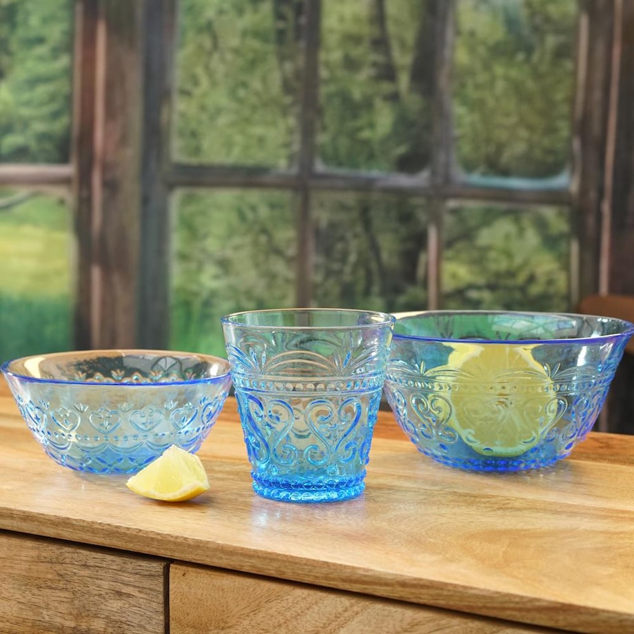 VILLA ITALIA Szklanka niebieska 250 ml 9 cm FIORINO