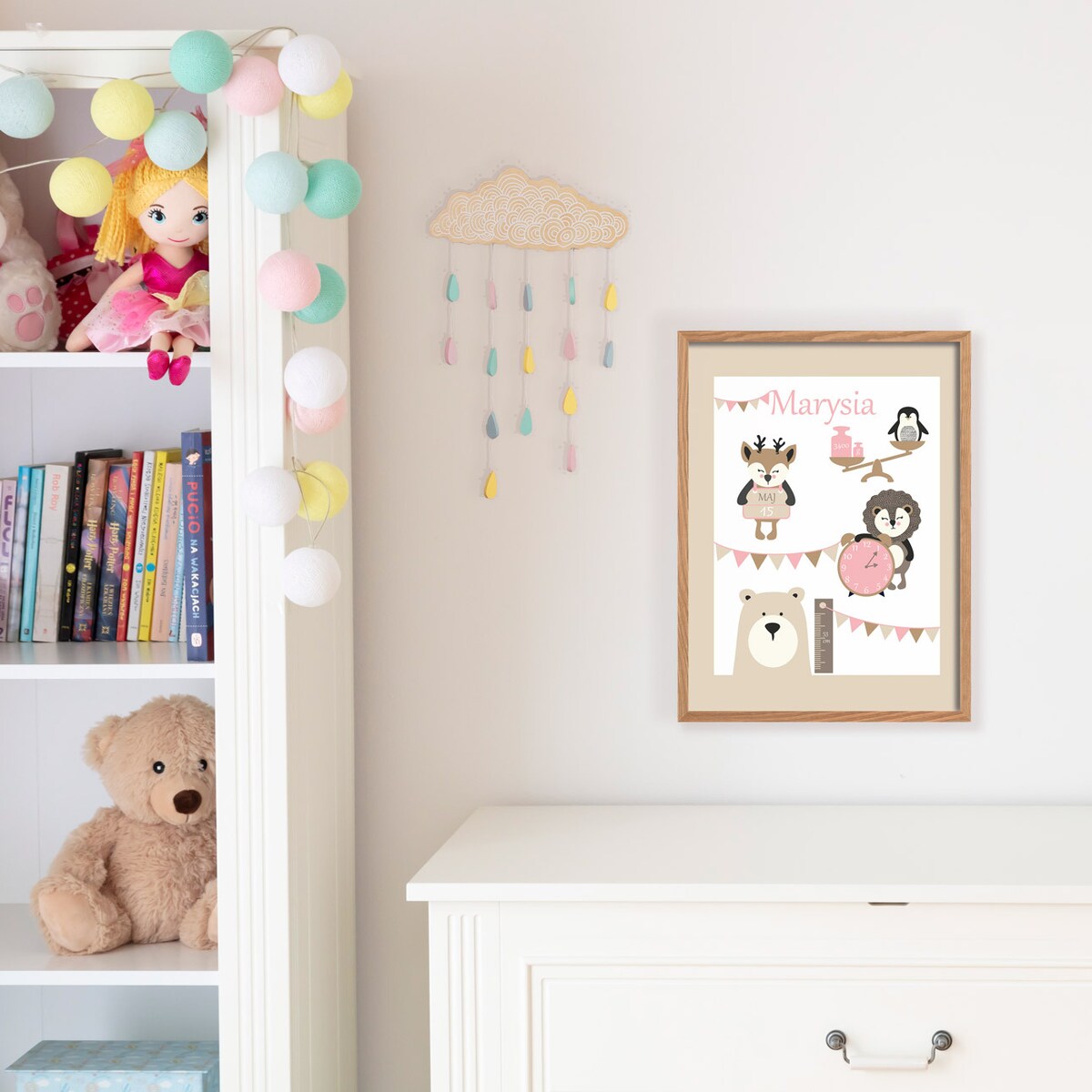 Metryczka Grow Up beige, 30x40cm