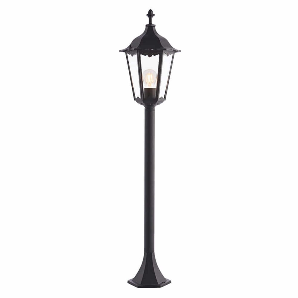 Stojąca lampa ogrodowa Burford 76550 Endon latarnia IP44 szkło czarny mat