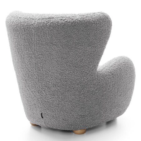 Fotel uszak boucle 91x88x100 cm POLTRONA szary