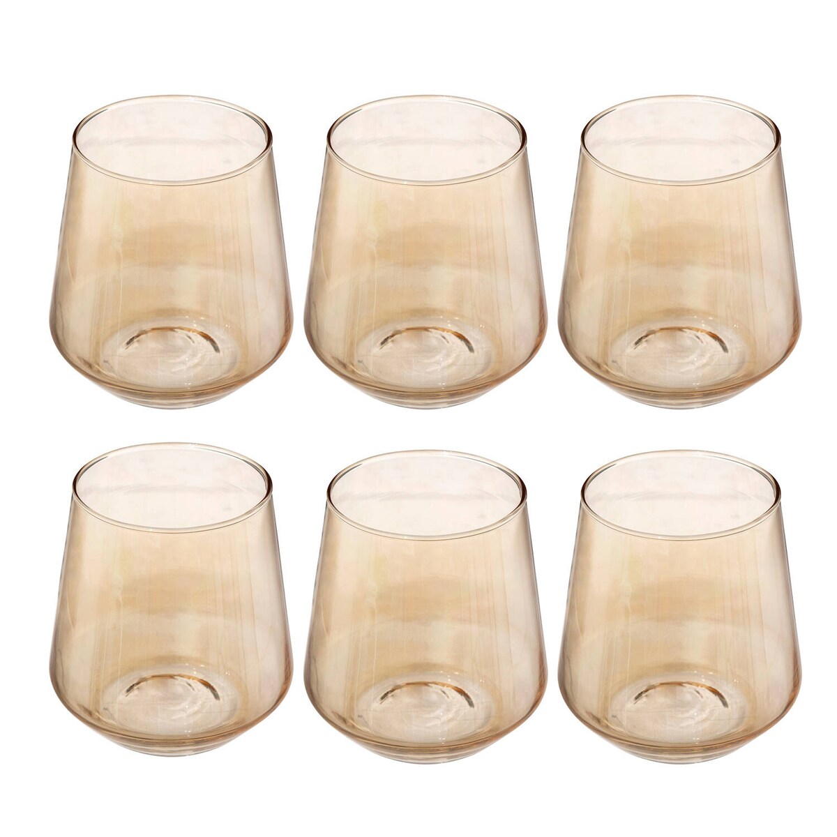 Szklanki do napojów zimnych OLGA, szampański kolor, 6 sztuk