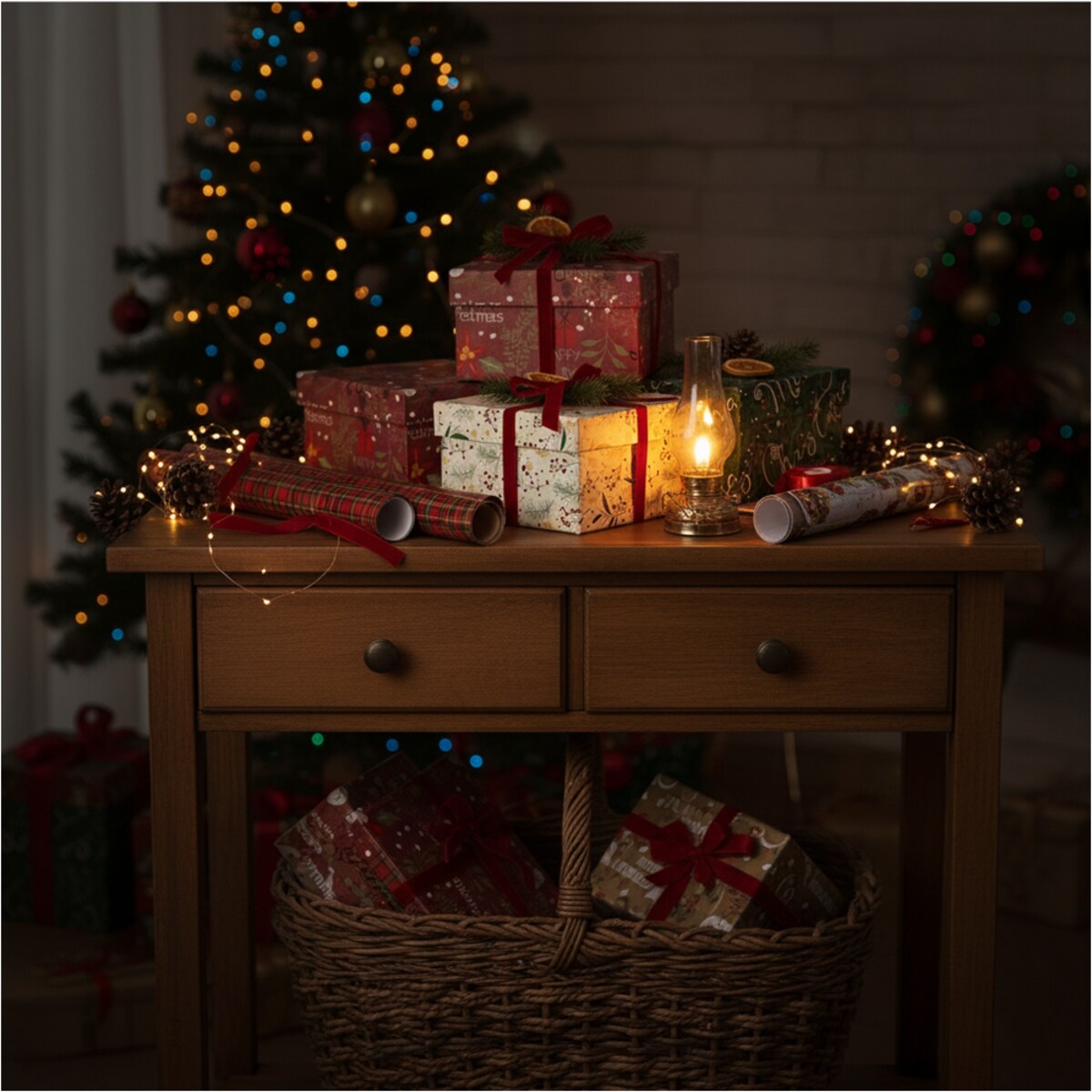 Pudełko Na Prezent Świąteczne Na Boże Narodzenie 14.5X14.5X7 Cm