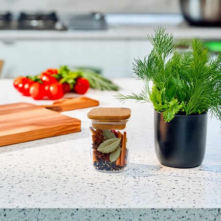 POJEMNIK Z PRZYKRYWKĄ SZCZELNY NA PRZYPRAWY 220ml kawę herbatę żywność