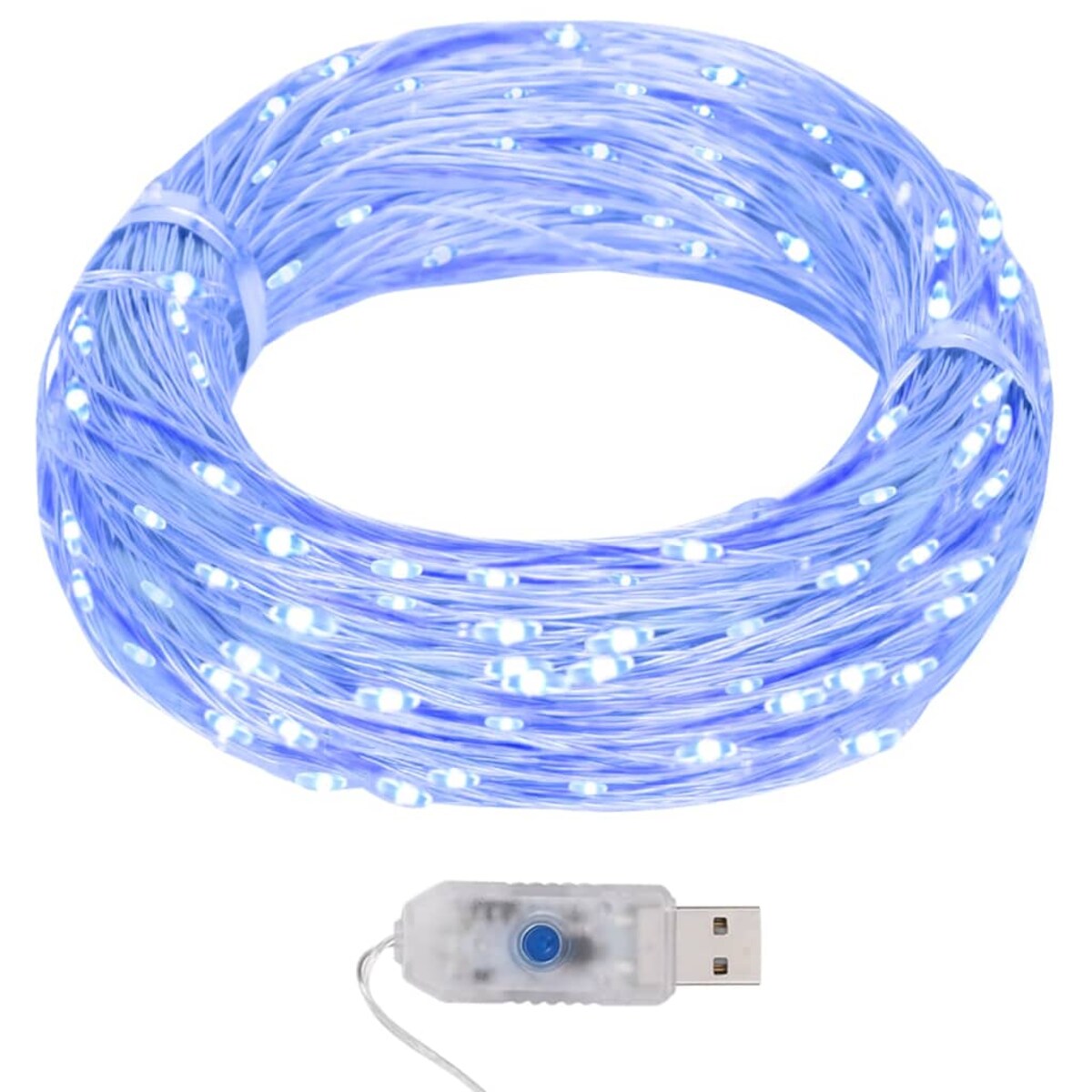 vidaXL Lampki świąteczne, 40 m, 400 niebieskich diod LED, 8 funkcji