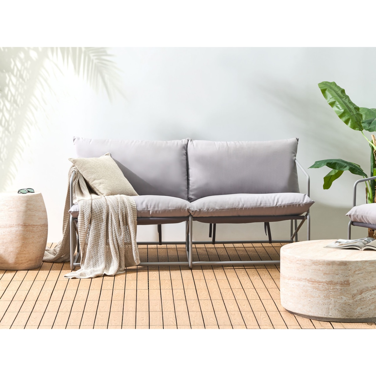 Sofa ogrodowa dla 2 osób PONTE Metal Szary