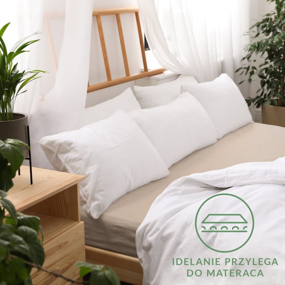 Prześcieradło jersey z gumką Jerry 180x200 cm beige