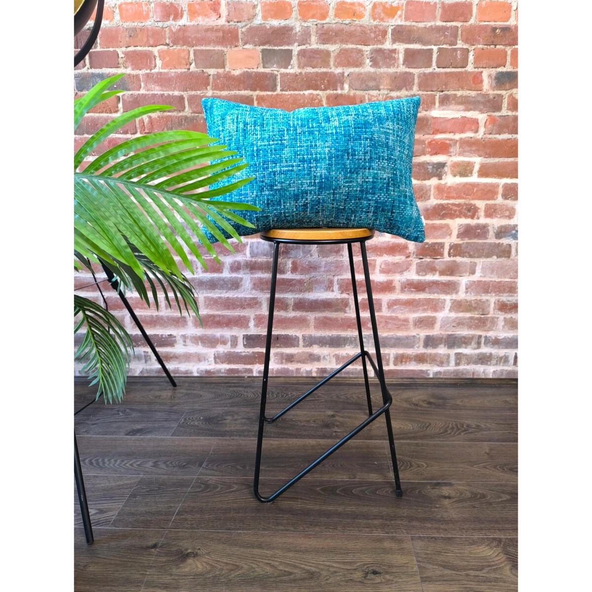 Niebieska - turkusowa poduszka dekoracyjna 60x40 Stella - melanż