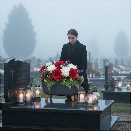 Donica Na Cmentarz Skrzynka Korytko Doniczka Na Wszystkich Świętych Gracia Case 39 Cm Antracyt