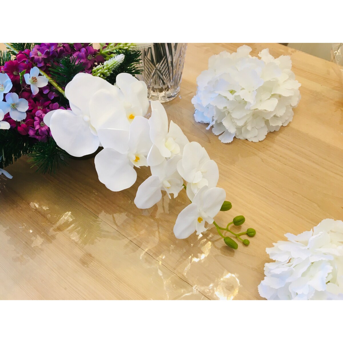 BIAŁY GUMOWANY STORCZYK NA ŁODYDZE piękny na dekoracje wazonu bukietu ślub