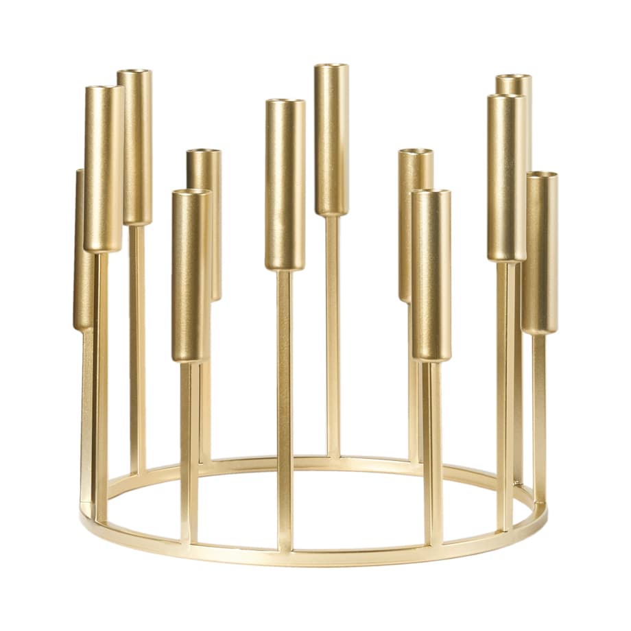 Świecznik TRAFARIA Metal 26 cm Złoty