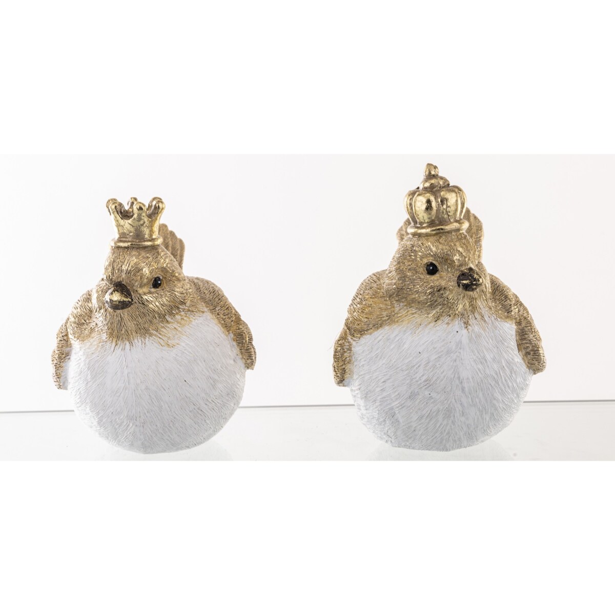 Dekoracja - 2 ptaszki w koronach 11x15x8 cm PASSERI