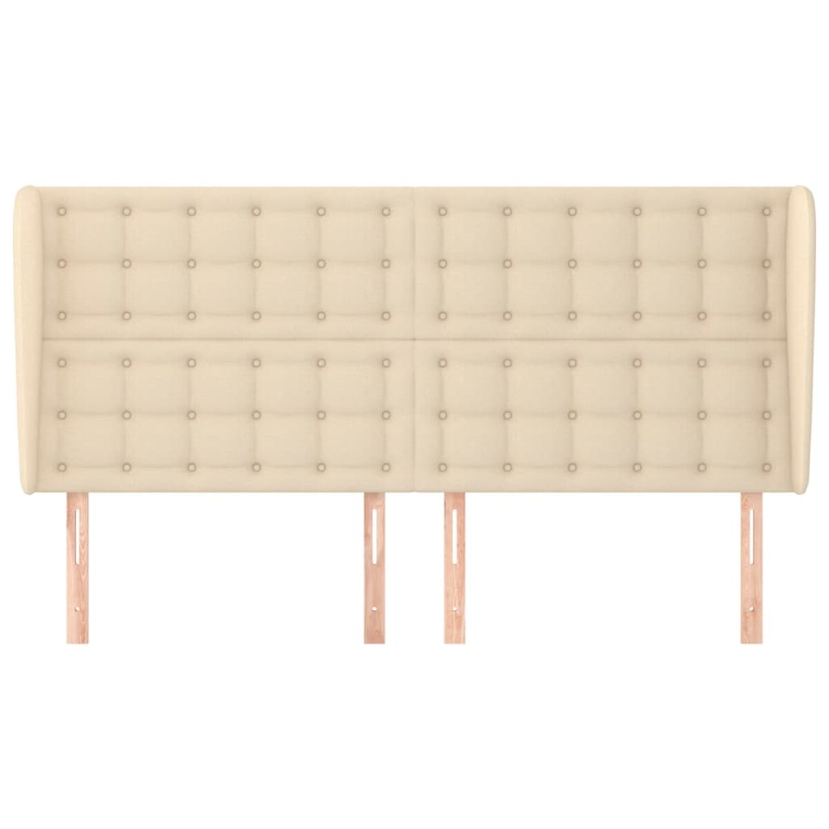 vidaXL Zagłówek uszak, kremowy, 163x23x118/128 cm, tkanina