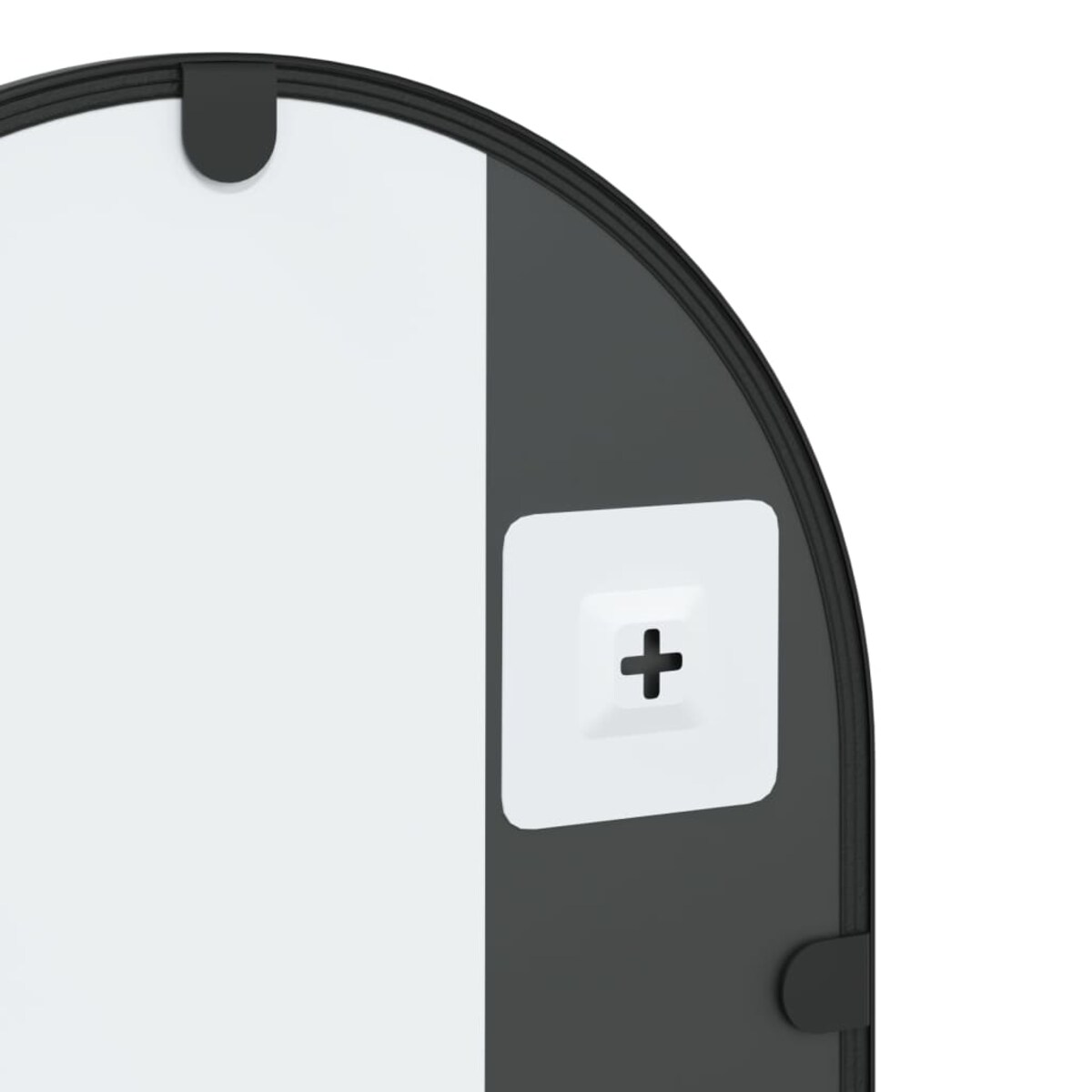 vidaXL Lustro ścienne, czarne, 30x60 cm, zakończone łukiem, żelazo