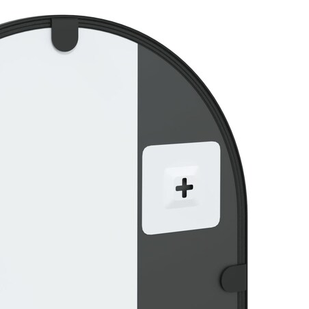 vidaXL Lustro ścienne, czarne, 30x60 cm, zakończone łukiem, żelazo