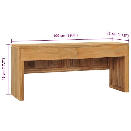 vidaXL Szafka pod TV, 100x35x45 cm, lite drewno tekowe