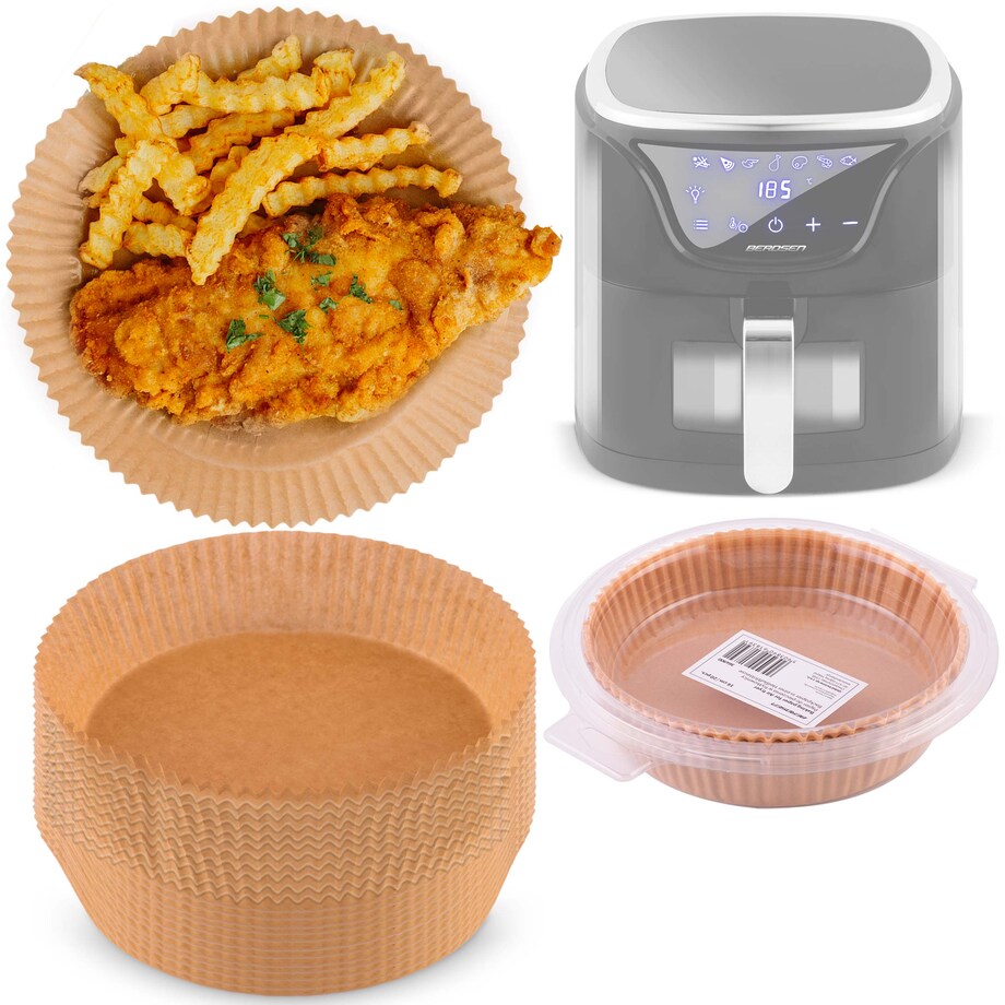 Papier do pieczenia wkładki do frytkownicy air fryer 20 szt. 20cm Berdsen
