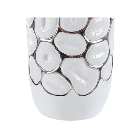 Wazon dekoracyjny ceramiczny 34 cm biały CENABUM