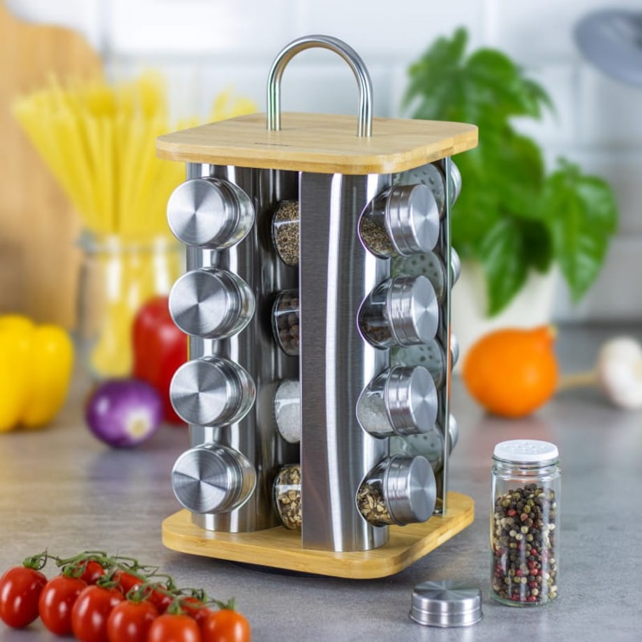 Zestaw pojemników na przyprawy komplet 17 elementów przyprawnik KLAUSBERG