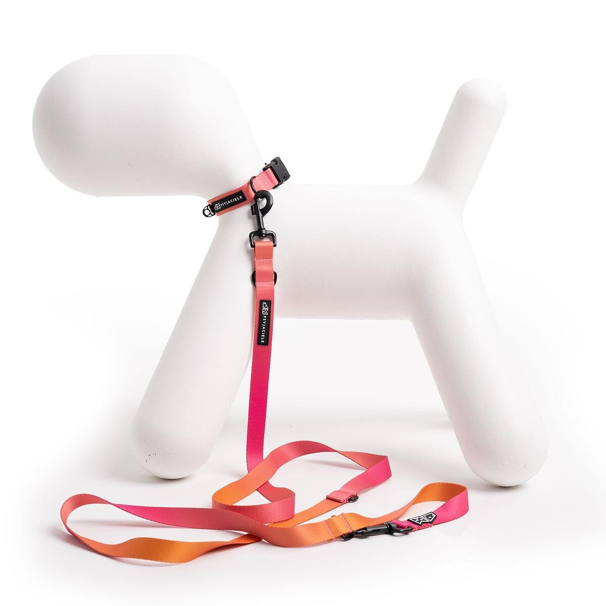 Obroża dla psa lub kota "Under my ombrella" POMARAŃCZ - Szerokość taśmy: 25mm, Rozmiar: L