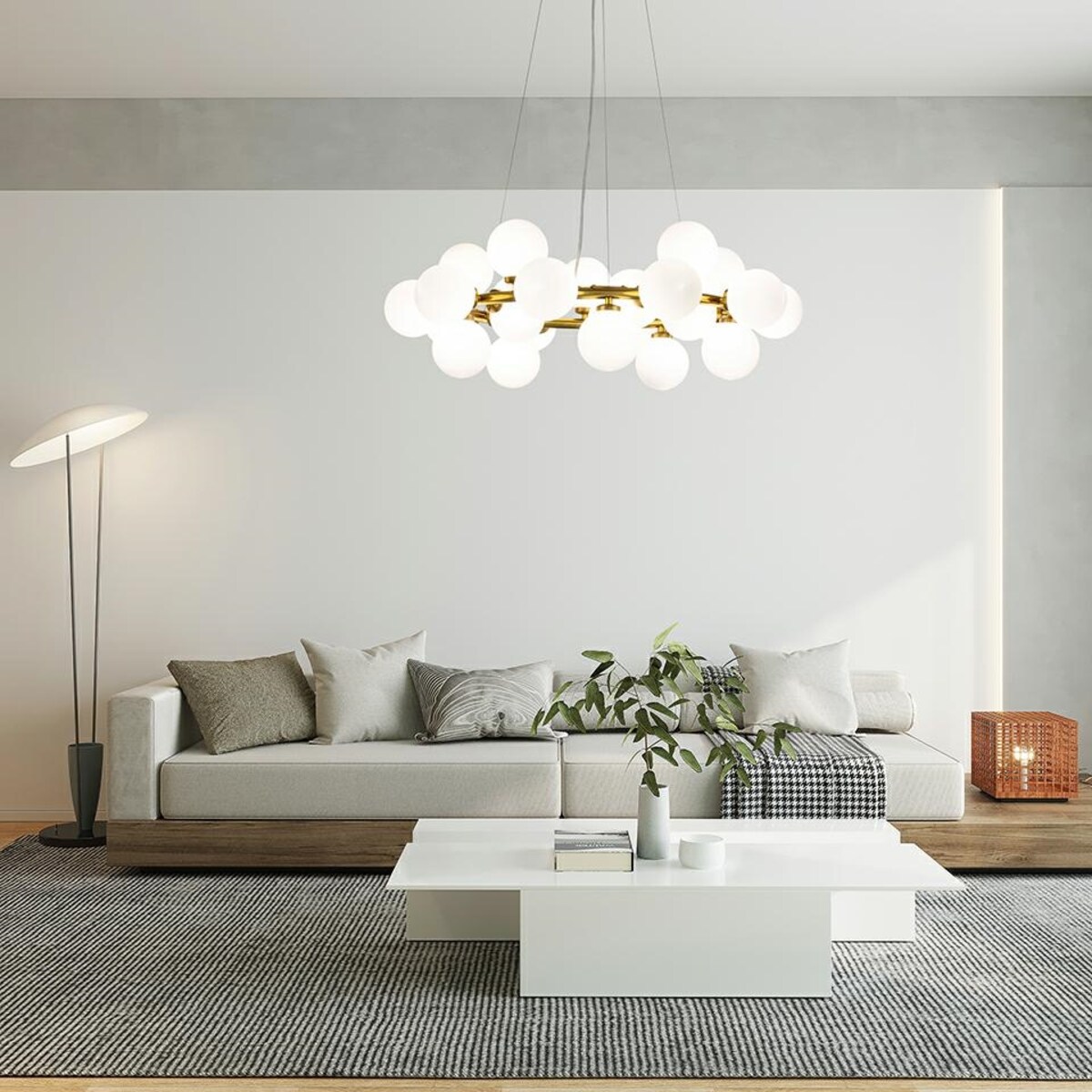 Lampa wisząca Cosmo MSE010100223 bubbles biała złota