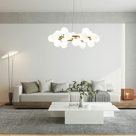 Lampa wisząca Cosmo MSE010100223 bubbles biała złota