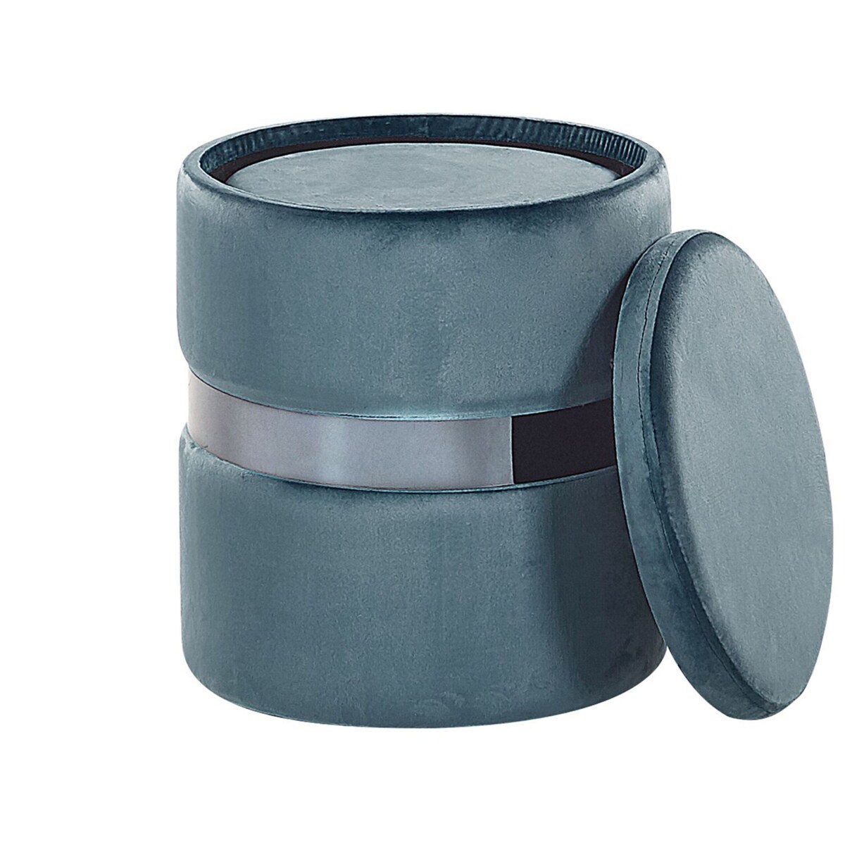 Zestaw 2 pufów ze schowkiem welurowy niebieski DORIS