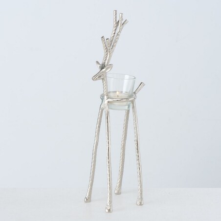 Świecznik Reindeer 37cm silver, 9 x 13 x 37cm