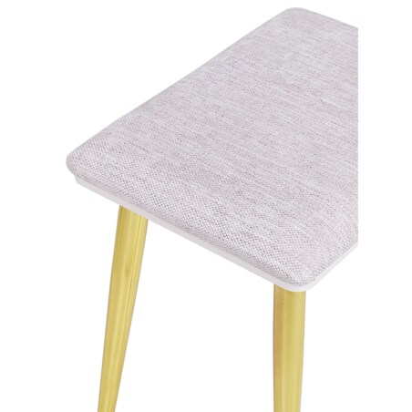 Toaletka 6 szuflad lustro LED ze stołkiem biało-złota YVES