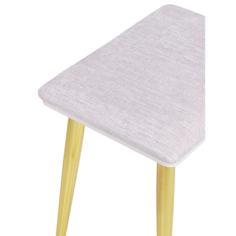 Toaletka 6 szuflad lustro LED ze stołkiem biało-złota YVES