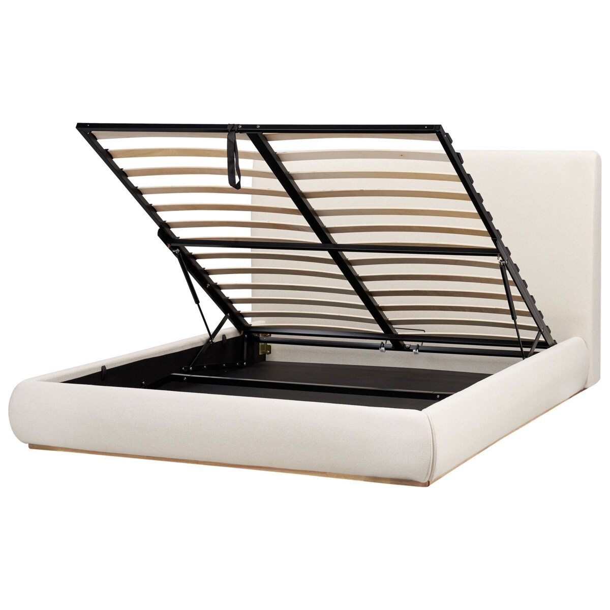 Łóżko z pojemnikiem CAMPAGNE 160 x 200 cm Jasnobeżowy