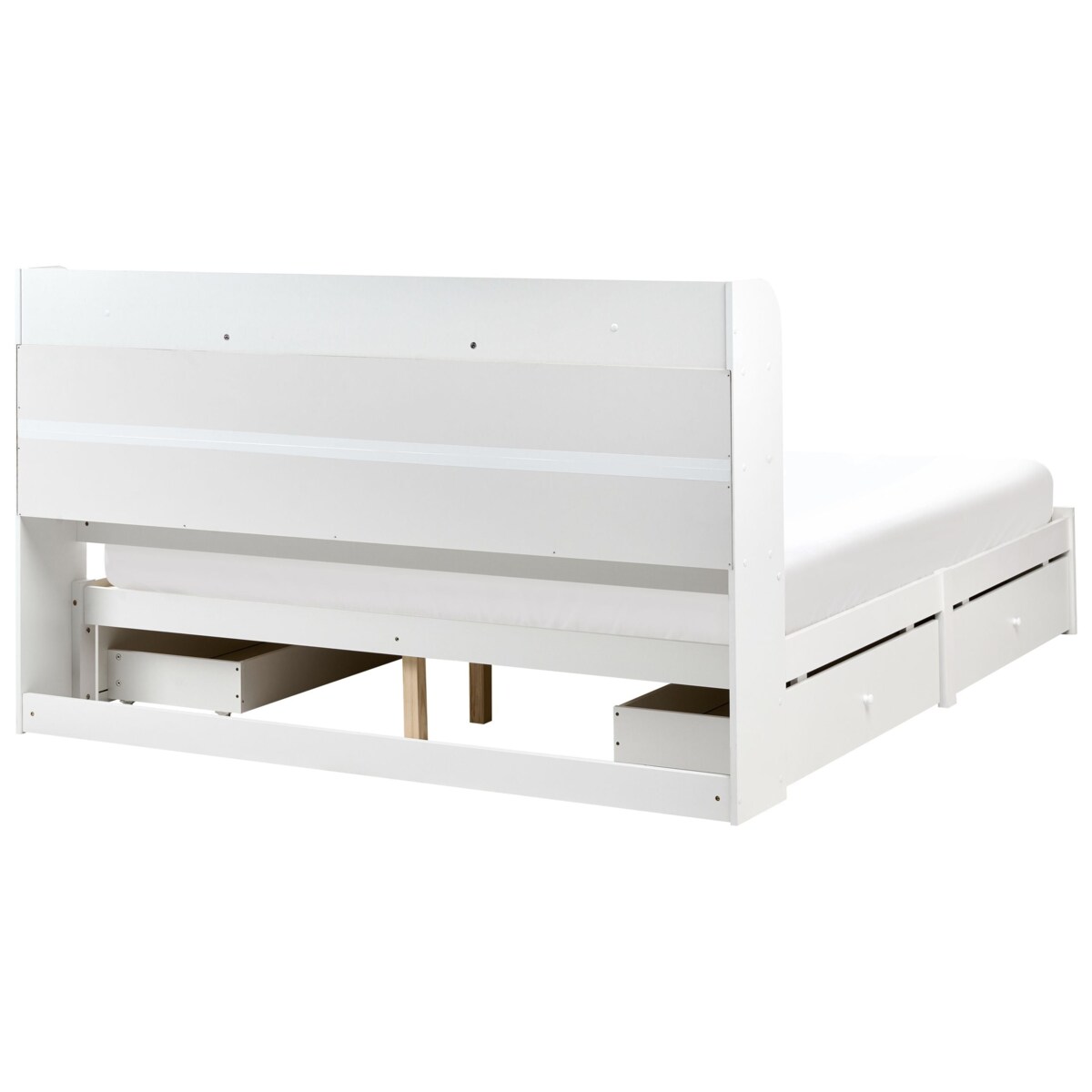 Łóżko z szufladami BIZOU 180 x 200 cm Biały