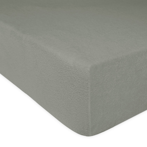 Prześcieradło z bawełny frotte z gumką 180x200 kolor szary PREMIUM