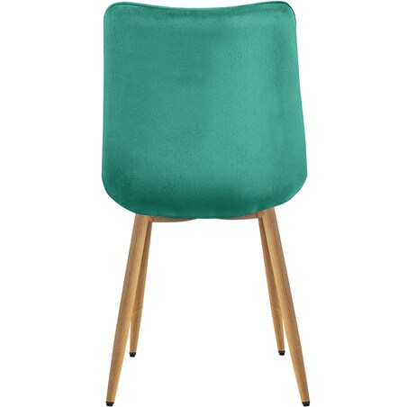 Krzesło tapicerowane do salonu jadalni pikowane welurowe zielone