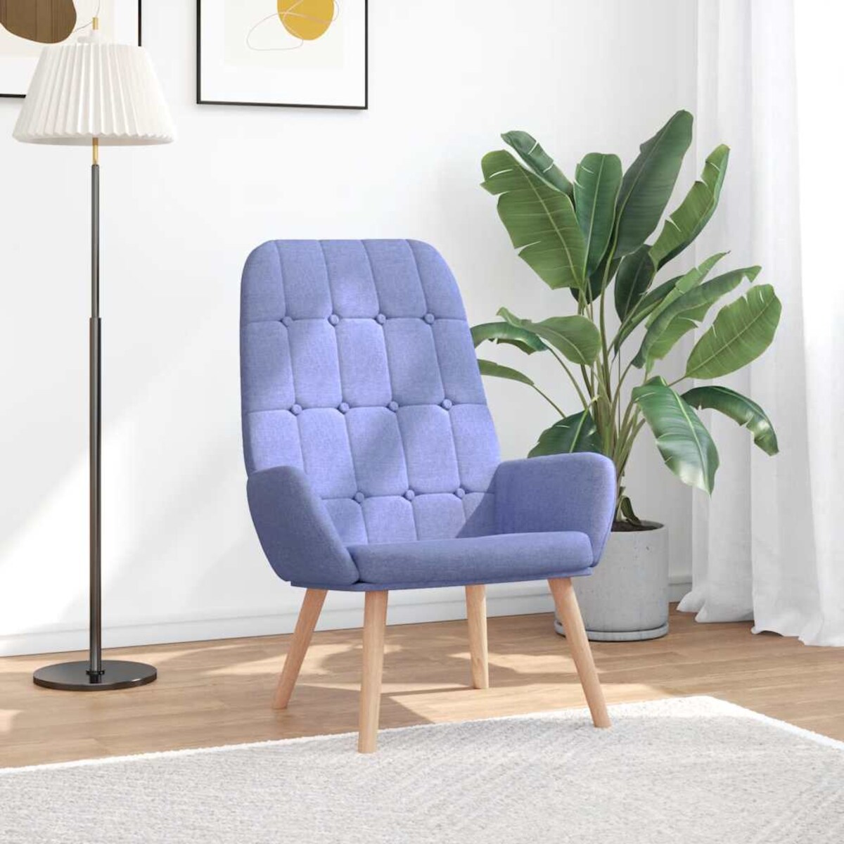 vidaXL Fotel relaksacyjny Jeans Niebieski Tkanina