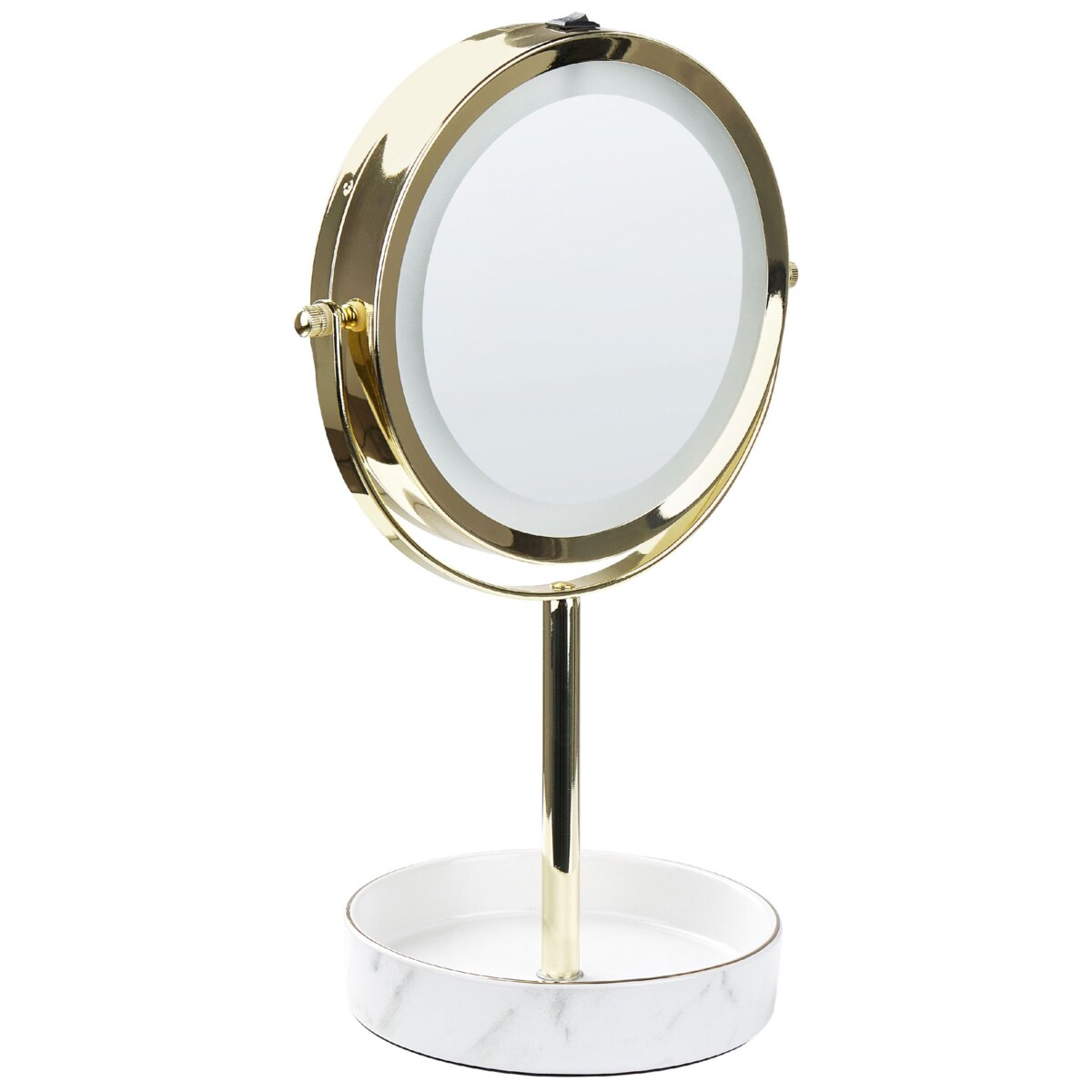 Lusterko kosmetyczne LED ø 20 cm złote z białym SAVOIE