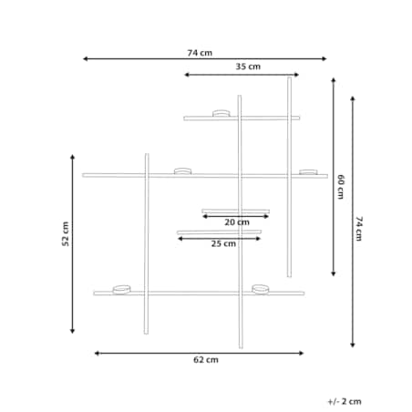 Świecznik wiszący PORTO 74 cm Czarny