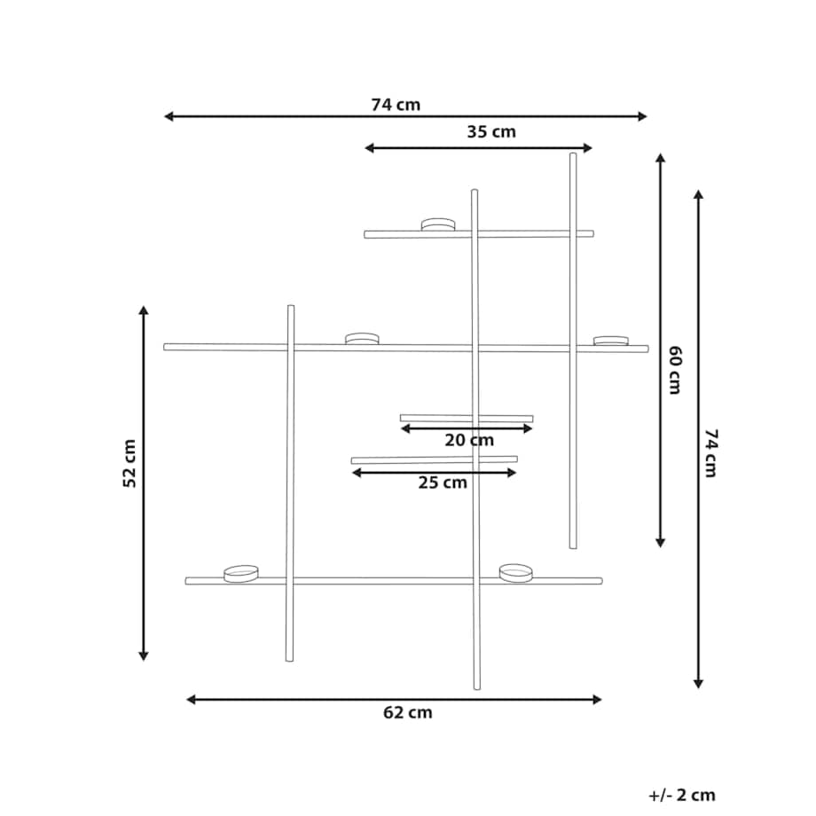 Świecznik wiszący PORTO 74 cm Czarny