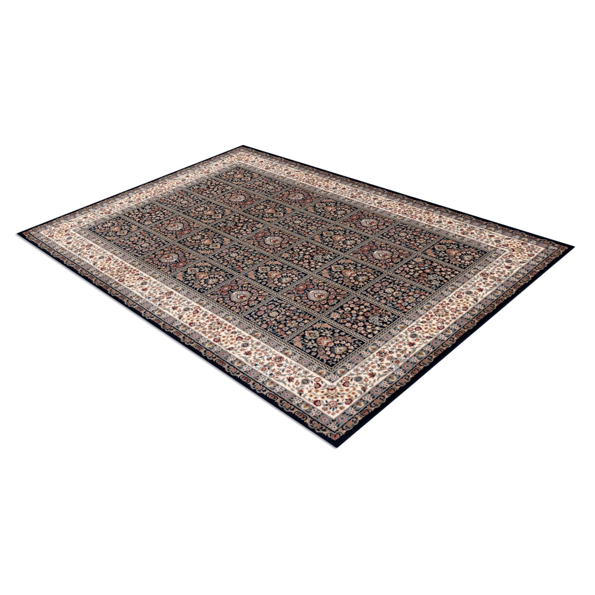 Dywan NAIN Kwiaty, ramka 1181/51011 granat / 200x300 cm