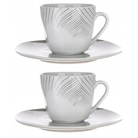 2x FILIŻANKA 200 ml + spodek na kawę espresso charme banquet porcelana