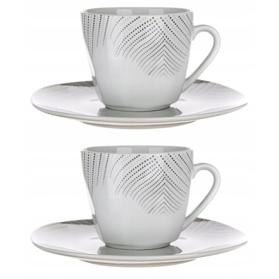 2x FILIŻANKA 200 ml + spodek na kawę espresso charme banquet porcelana