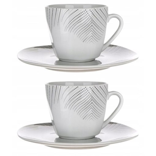 2x FILIŻANKA 200 ml + spodek na kawę espresso charme banquet porcelana