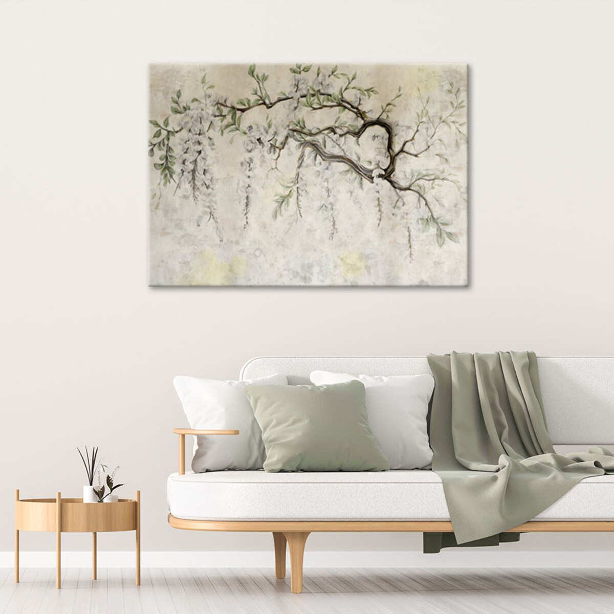 Feeby Obraz na płótnie, Zwisające kwiaty minimalizm 90x60