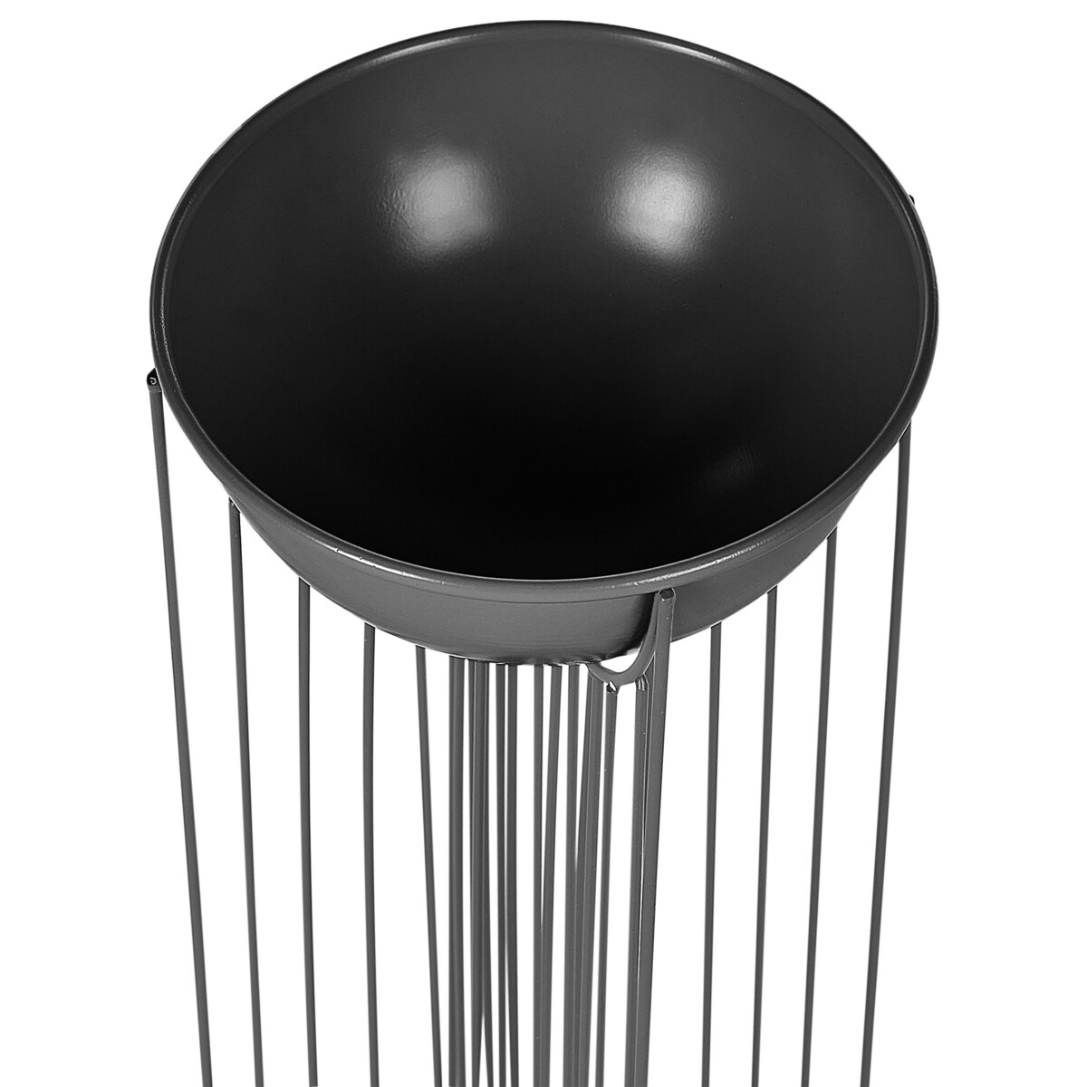 Zestaw 2 doniczek na stojaku metalowe czarny FICARIA