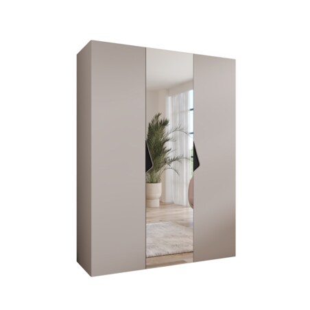 Szafa uchylna z lustrem Sandi 2 150 wys 202 cm Kaszmir + u Czarny